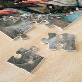 カニが石岸の自然海を這カラフルい越える ジグソーパズル (側面)