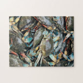 カニが石岸の自然海を這カラフルい越える ジグソーパズル (横)