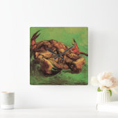 カニが背中に現れるヴィンセント・ヴァン・ゴッホ スクエア壁時計 (ホーム)