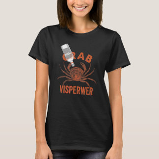 カニささやきクラビング魚釣り飲みレトロ Tシャツ