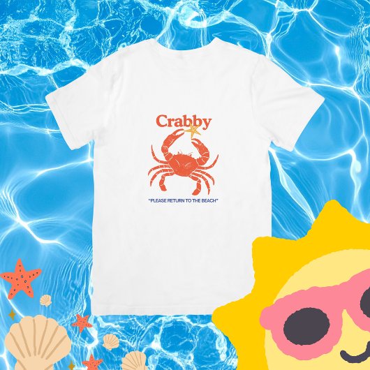カニっぽい面白い "Feeling a Little Crabby" レトロデザイン Tシャツ