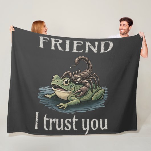 カニとカエル - 友よ、信じる フリースブランケット (インサイチュ)