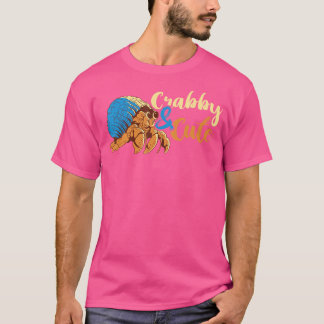 カニとキュートなヤマネガニの海獣ヤマネガニ Tシャツ