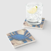 カニとシーシェルストーンコースター ストーンコースター (横)