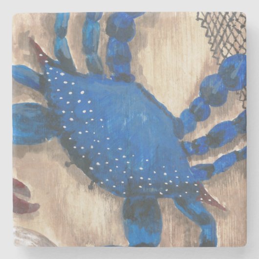 カニとシーシェルストーンコースター ストーンコースター (正面)