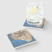 カニとヒトデの石コースター ストーンコースター (横)