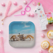 カニとビーチをテーマ ペーパープレート (パーティー)