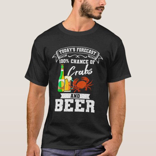カニとビールチェサピーク青カニのシャツクラブ Tシャツ (正面)