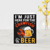 カニとビール目当て メンズ おもしろTシャツ カード (黄色い花)