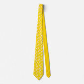 カニとロブスターイエロー金ゴールドホワイトシーフードパターン ネクタイ (正面)