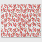 カニとロブスター。シーフード。 ラッピングペーパー (フラット)