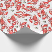 カニとロブスター。シーフード。 ラッピングペーパー (角)