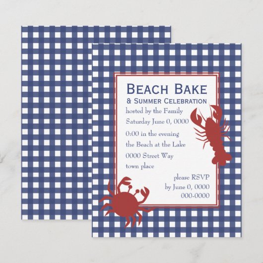 カニとロブスター 招待状 (正面/裏面)