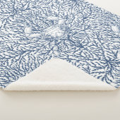 カニと海の雑草、白とナビの沿岸の夏 シェルパブランケット (3/4)