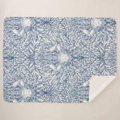 カニと海の雑草、白とナビの沿岸の夏 シェルパブランケット (正面(横))