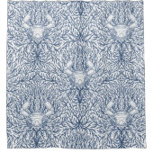 カニと海の雑草、白とナビの沿岸の夏 シャワーカーテン (正面)