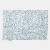 カニと海の雑草、白とリグの沿岸の夏 キッチンタオル (横)