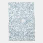 カニと海の雑草、白とリグの沿岸の夏 キッチンタオル (縦)