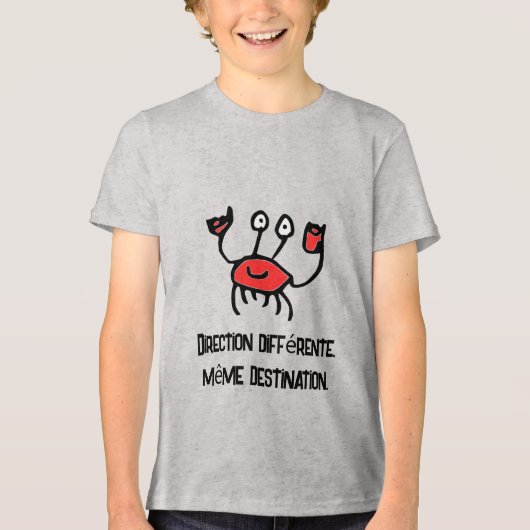 カニと自信 – カニのキャラクターTシャツ トライブレンドTシャツ (正面)