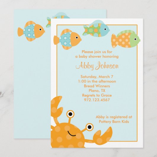 カニと魚の招待状 招待状 (正面/裏面)