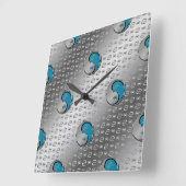 カニに癌を負わせる スクエア壁時計 (傾斜)