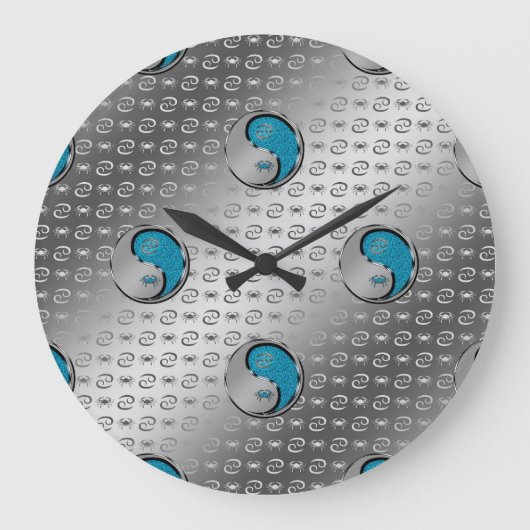 カニに癌を負わせる ラージ壁時計 (正面)