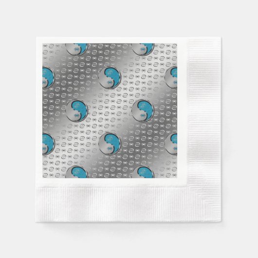 カニに癌を負わせる 縁ありカクテルナプキン (正面)