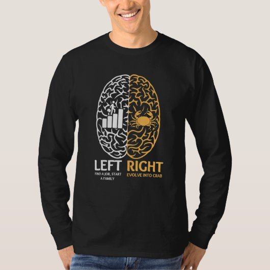 カニに進化する現代性を否定する Tシャツ (正面)