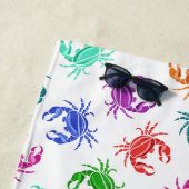 カニのあなたの一流の|パターンを加えて下さい ビーチタオル (インサイチュ)