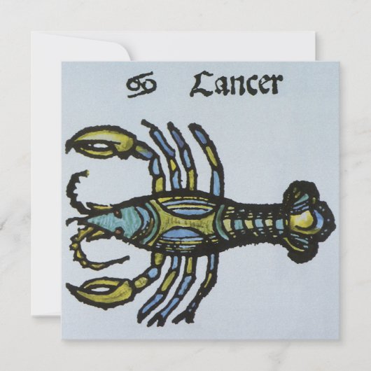 カニのがん、ヴィンテージの〔占星術の〕十二宮図 (正面)