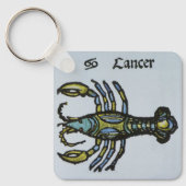 カニのがん、ヴィンテージの〔占星術の〕十二宮図 キーホルダー (正面)