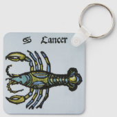 カニのがん、ヴィンテージの〔占星術の〕十二宮図 キーホルダー (裏面)