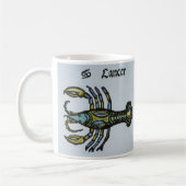 カニのがん、ヴィンテージの〔占星術の〕十二宮図 コーヒーマグカップ (左)
