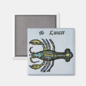 カニのがん、ヴィンテージの〔占星術の〕十二宮図 マグネット (正面/裏面)