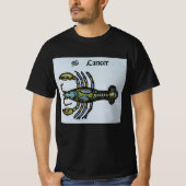 カニのがん、ヴィンテージの〔占星術の〕十二宮図 Tシャツ (正面)