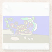 カニのアート ガラスコースター (裏面)