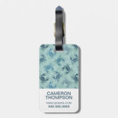 カニのカスタムな写真の絞り染めパターン ラゲッジタグ (裏面縦)