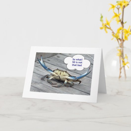 カニのカニの誕生日50 カード (黄色い花)