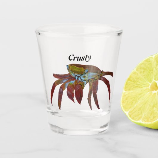 カニのガラス ショットグラス (正面)