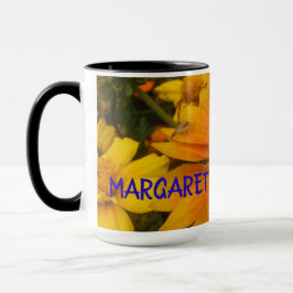 カニのクモを持つオレンジとレモンのブランケットの花 マグカップ