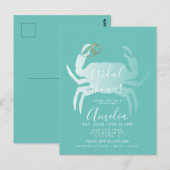 カニのクラステーション ティール オーシャン ブライズ シャワー ポストカード (正面/裏面)