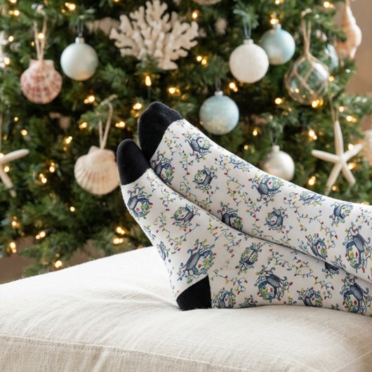 カニのクリスマスイルミネーション ソックス