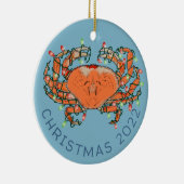 カニのクリスマスライト甲殻類ビーチセラミックスホーン セラミックオーナメント (右)