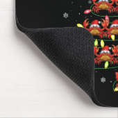 カニのサンタのクリスマスツリーライト醜いセータースタイル マウスパッド (コーナー)