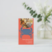 カニのシーフードブロイルレストランオレンジビジネスカード 名刺 (スタンド正面)