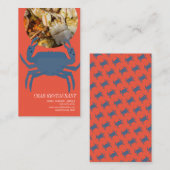 カニのシーフードブロイルレストランオレンジビジネスカード 名刺 (正面/裏面)