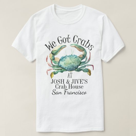カニのシーフードレストランシャツ Tシャツ (デザイン正面)