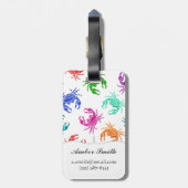 カニのパターン ラゲッジタグ (裏面縦)