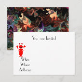 カニのビーチをテーマにした 招待状 (正面/裏面)