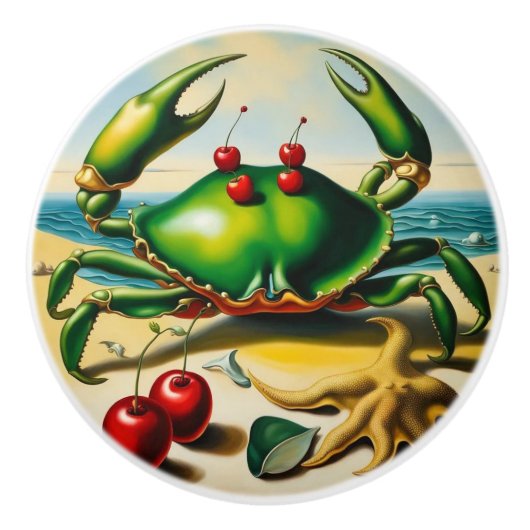 カニのビーチセラミックノブ セラミックノブ (正面)